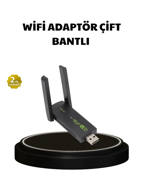 Dual Band USB WiFi Adaptör – 1200 Mbps Hız ürün görseli 1