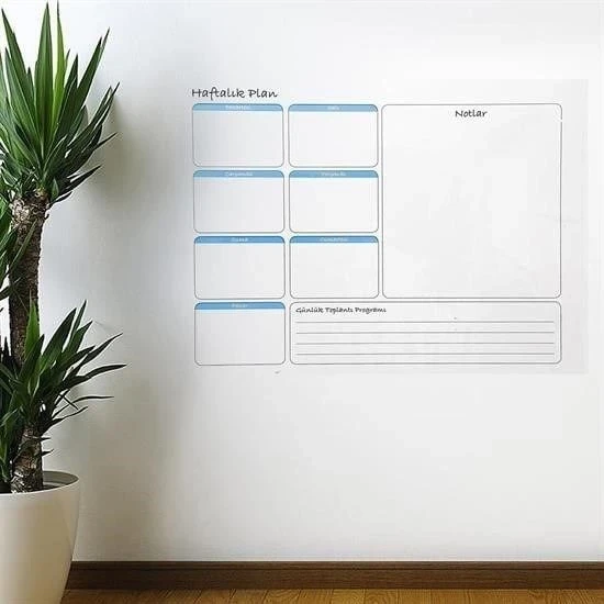 Haftalık Planlayıcı Manyetik Duvar Stickerı Takvim 56 cm x 70 cm ürün görseli 1