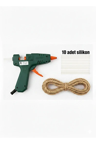 20 W Silikon Tabancası + 10 Adet Silikon + 1 Metre Jut Halat Seti ürün görseli 1