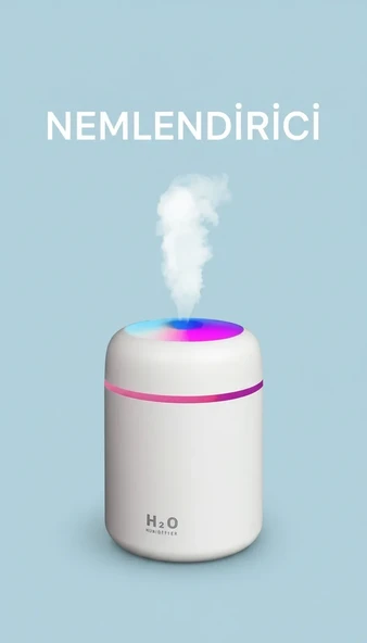 300 ml Ulrasonik Ledli Hava Nemlendirici Buhar Makinesi Ve Aroma Difüzörü ürün görseli 1