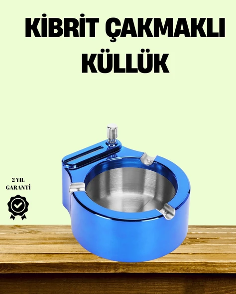 Çakmaklı Küllük Paslanmaz Çelik Şık Masa Aksesuarı ürün görseli 1