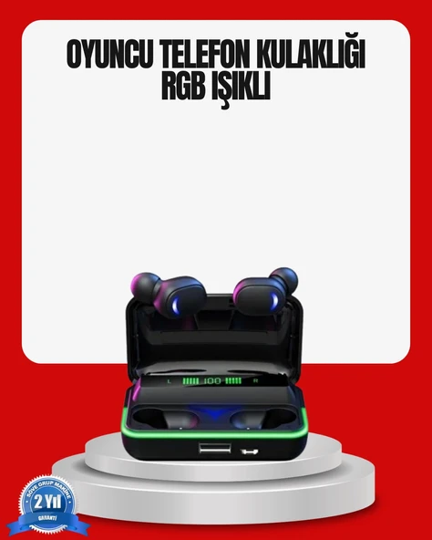 RGB Oyuncu Bluetooth Kulaklık Düşük Gecikmeli Kablosuz 5.1 ürün görseli 1