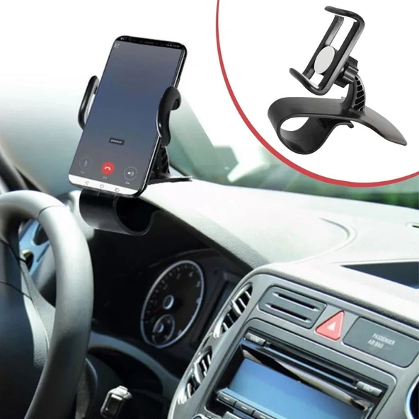Araç İçi Konsola Takılan Döner Başlıklı Telefon Kıskacı Telefon Tutucu ürün görseli 1