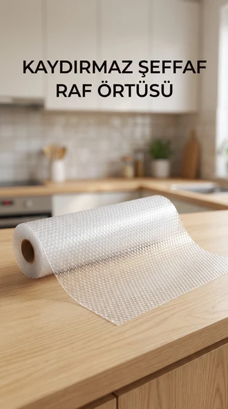 Şeffaf PVC Raflık Kaymaz Çekmece Örtüsü 45x300 cm Mutfak Dolap İçi Koruyucu ürün görseli 1