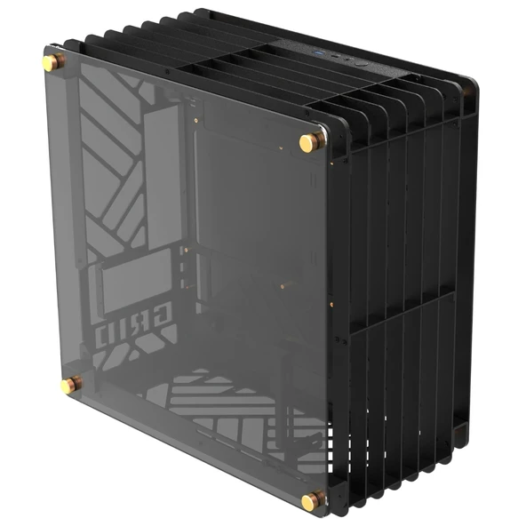 Hyper Rocket GRID M-ATX M-ITX Gaming Open Frame Siyah Oyuncu Kasası ürün görseli 1