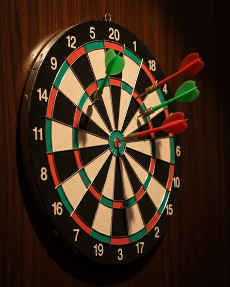 Kaliteli Ahşap 15 İnç Dart Tahtası Kolay Montajlı 4 Ok ürün görseli 1