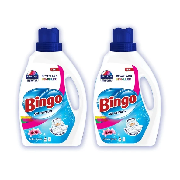 Bingo Çamaşır Deterjanı Beyaz Ve Renkliler Amber 2600 ml x 2 Adet ürün görseli 1