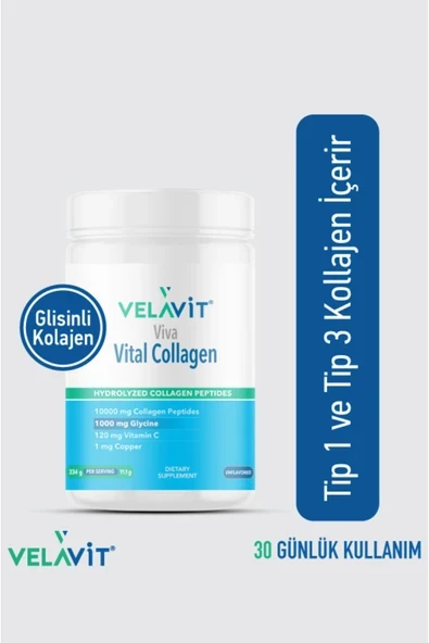 VELAVİT VELAVİT Viva Collagen Kavanoz 334 Gr. 10.000 Mg, Ekstra Glisinli Kollajen ürün görseli 1