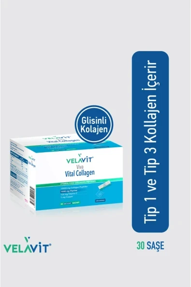 VELAVİT VELAVİT Viva Vital Collagen 30 Toz Saşe 10.000 Mg, Ekstra Glisinli Kollajen ürün görseli 1