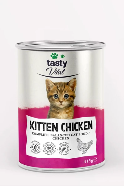 TASTY VİTAL Tavuklu Yavru Kedi Konserve 415 gr ürün görseli 1