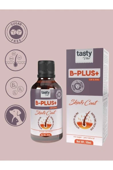 TASTY VİTAL Kediler için Plus B Damla 50ml (KEDİ İÇİN TÜY DÖKÜLMESİ DAMLA) ürün görseli 1
