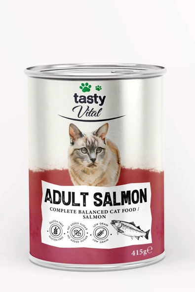 TASTY VİTAL Somonlu Yetişkin Kedi Konserve 415 gr ürün görseli 1