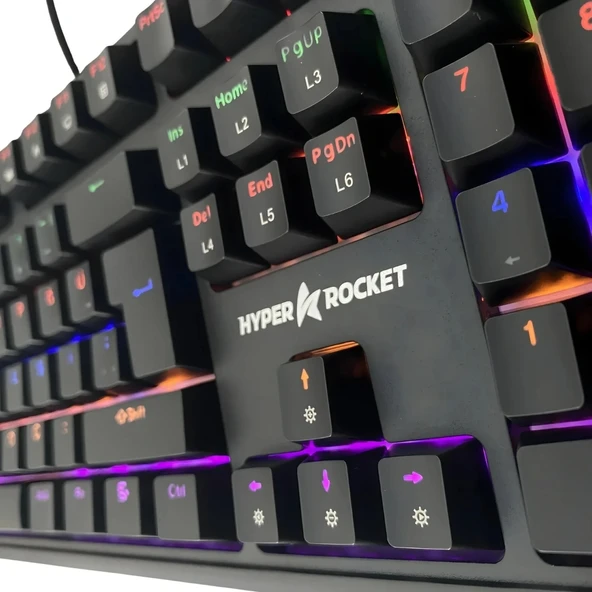 HYPER ROCKET HRM128 RGB Mekanik Oyuncu Klavye - Resim 3