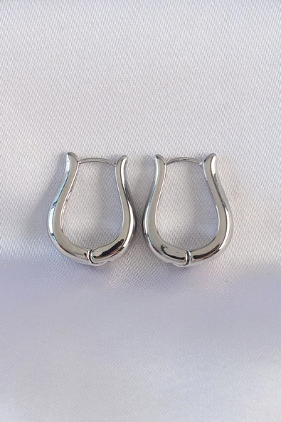Pirinç Gümüş Renk İçi Boş Gül Küpe - TJ-BKP8977 TG-1395 339636 ürün görseli 1
