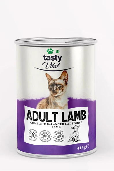 TASTY VİTAL Kuzulu Yetişkin Kedi Konserve 415 gr ürün görseli 1