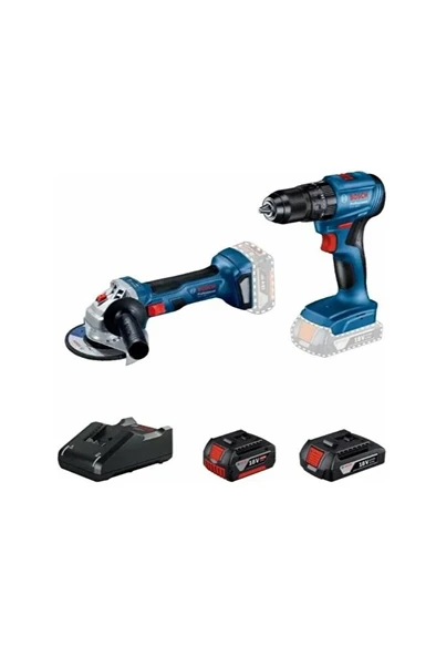 Professional GWS 180-LI + GSB 185-LI 18V Akülü Vidalama 2+4 Ah Çift Akü Set - 06019H9026 ürün görseli 1