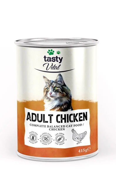 TASTY VİTAL Tavuklu Yetişkin Kedi Konserve 415 gr ürün görseli 1