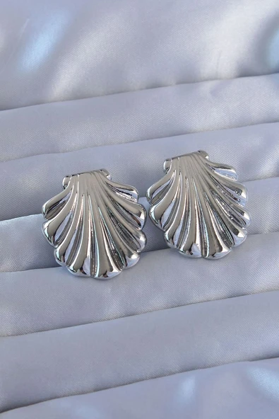 316L Çelik Gümüş Renk İstiridye Model Küpe - TJ-BKP9105 TG-1395 339797 ürün görseli 1