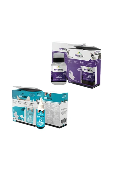 ZOOVİTAL Kedi Ve Köpek Için Optivital 150 ml Göz Temizleme Earvital 150 ml Kulak Temizleme Solüsyonu ürün görseli 1