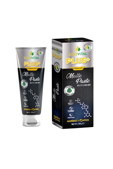 ZOOVİTAL Plus Malte Paste 100 gr Tüy Yumağı Önleyici Vitamin D3 Prebiyotik E Vitamini Destekli Malt Macun ürün görseli 1
