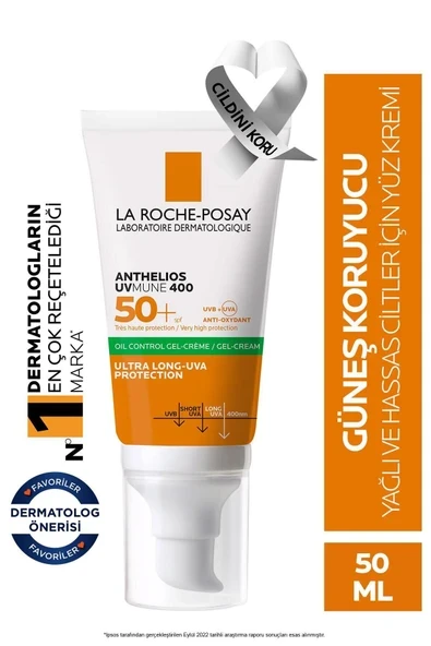 LA ROCHE POSAY LA ROCHE POSAY Anthelios Oil Control Gel Cream Spf50+ Yağlı ve Karma Ciltler İçin Yüz Güneş Kremi 50 ml ürün görseli 1