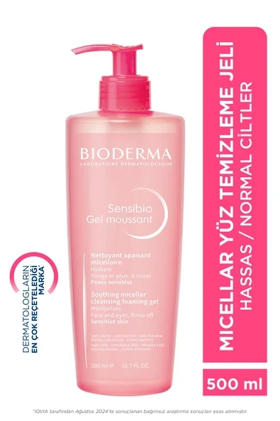 Bioderma Sensibio Foaming Gel 500 ml Yüz Temizleme Jeli ürün görseli 1
