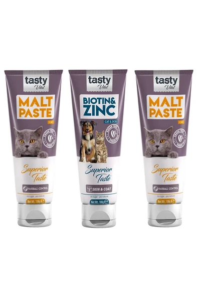 TASTY VİTAL Kedi Malt Paste 2*100 gr Biotin Paste 1*100 gr ürün görseli 1