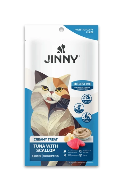 JINNY Ton Balıklı Ve Deniz Taraklı Creamy Kedi Ödülü 15 gram X 5 Şase ürün görseli 1