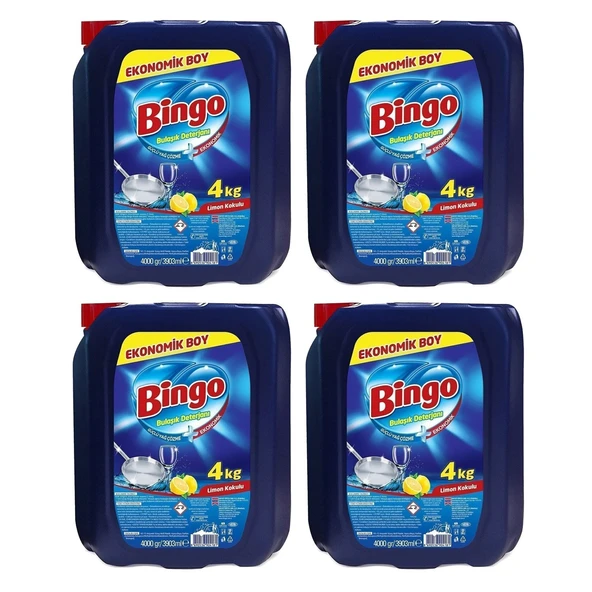 Bingo Bulaşık Sıvısı 4 Litre Limon Kokulu Elde Yıkama x 4 Adet ürün görseli 1