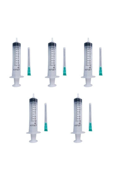 10 ml Yeşil Uçlu Enjektör 5 adet ürün görseli 1
