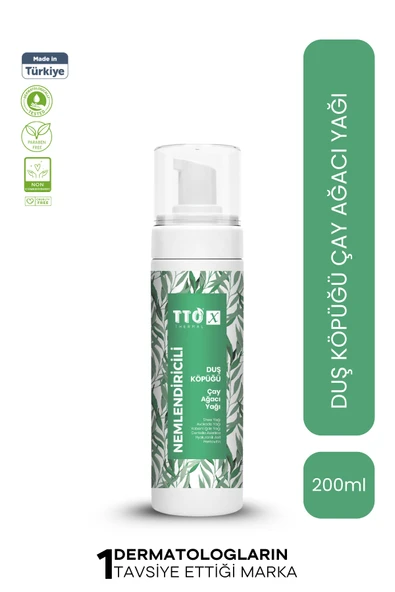 TTO-X Nemlendiricili Duş Köpüğü Çay Ağacı Yağı  200ml ürün görseli 1