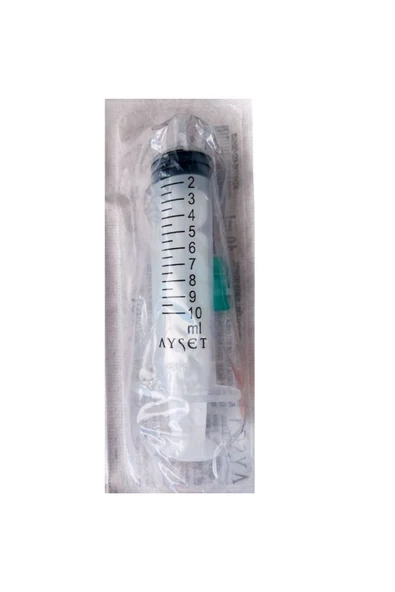 10 ml Yeşil Uçlu Enjektör 5 adet - Resim 3