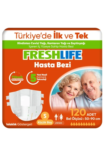 4'lü Small Bel Bantlı Yetişkin Hasta Bezi 30x4 (120 Adet) ürün görseli 1