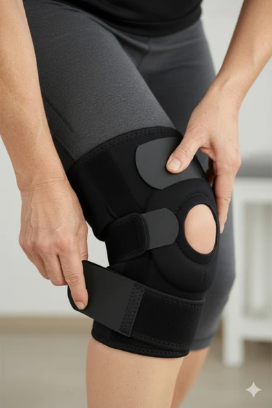 Patella Ve Ligament Destekli Dizlik - Menisküs Ağrıları Için - Fleksible Balenli Dizlik - Yaylı ürün görseli 1