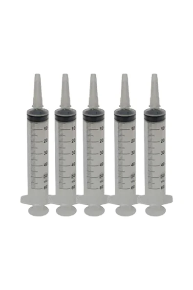 50cc Beslenme Enjektör - 3 Parçalı 50ml 50 Cc Beslenme Enjektörü Katater Enjektör Çam Uçlu Steril ürün görseli 1