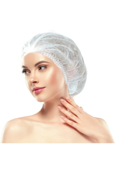 Brben Tek Kullanımlık Bone-beyaz(white)-100 Adet(1 Paketx100adet) ürün görseli 1