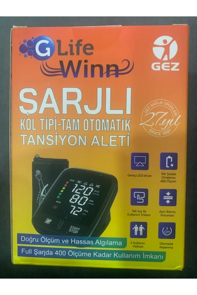 G LİFE WİNN ŞARJLI KOLDAN ÖLÇER TAM OTOMATİK TANSİYON ALETİ ürün görseli 1