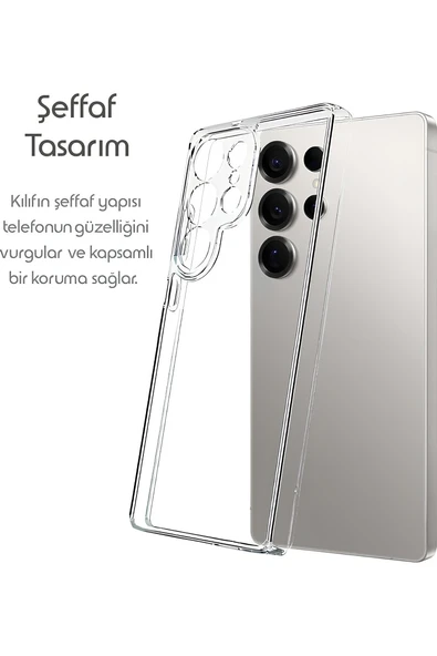 Galaxy S26 Premium Şeffaf Silikon Kılıf - Resim 4