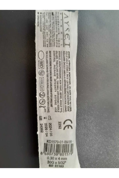 30g Mezoterapi Iğnesi 4mm 100 Adet - Resim 2
