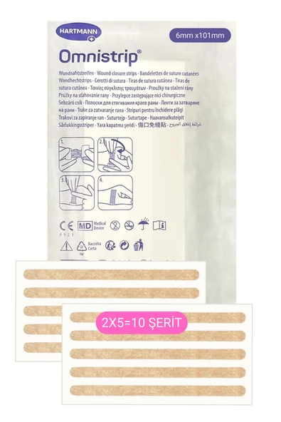 Omnistrip Steril Strip Dikiş Bantı 6x101 mm 5’li  2 adet ürün görseli 1