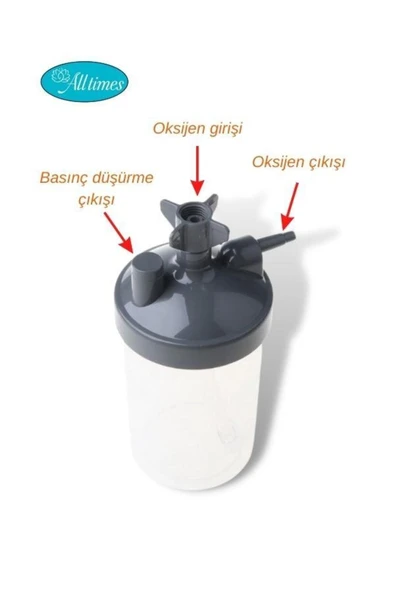 Oksijen Konsantratörü Su Kabı Gri - Resim 2