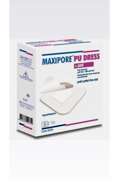 Maxipore PU Dress Pedli Şeffaf Steril Su Geçirmez Yara Örtüsü 10cm x 25cm 25'li Kutu ürün görseli 1