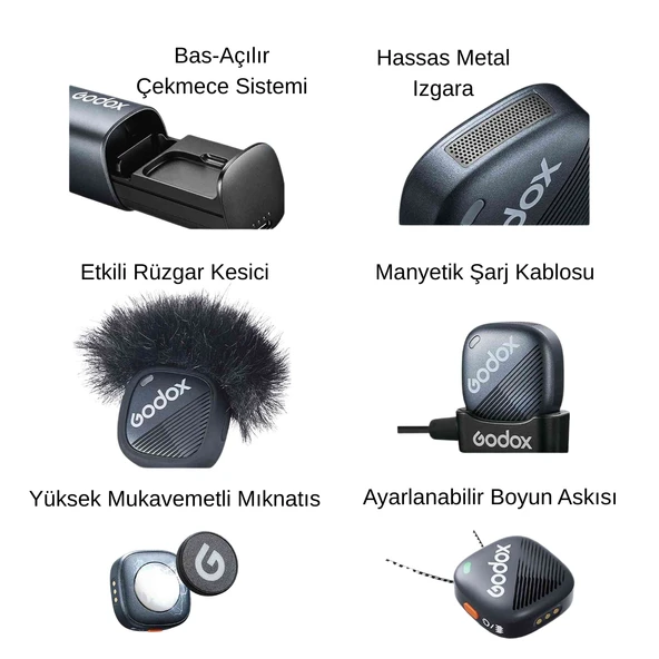 Godox Cube-SL İkili Kablosuz Mikrofon Kit 2 (Lighting) - Resim 4
