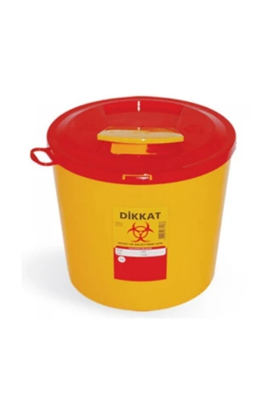 Turuncu 5 Litre Tıbbi Atık Çöp Kovası, 5'li set ürün görseli 1