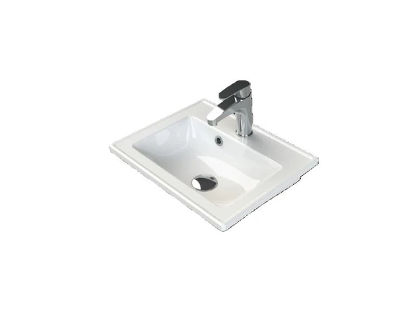 Turkuaz Cerastyle Arte Plus Etajer Uyumlu Lavabo 45*36 cm ürün görseli 1