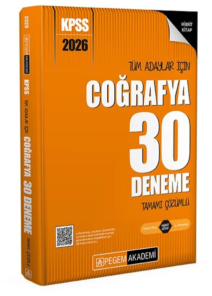 Pegem 2026 Coğrafya 30 Deneme Tamamı Çözümlü ürün görseli 1