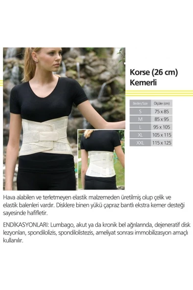 ORTOLİFE LUMBOSAKRAL FLEXSİBLE ÇELİK BALENLI KORSE ürün görseli 1