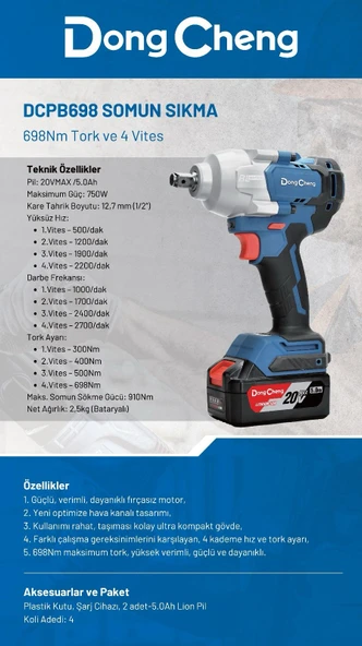 Dongcheng DCPB698 Somun Sıkma - Resim 3