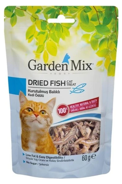 GARDENMİX Garden Mix Kurutulmuş Balıklı Kedi Ödülü Maması 60 gr ürün görseli 1