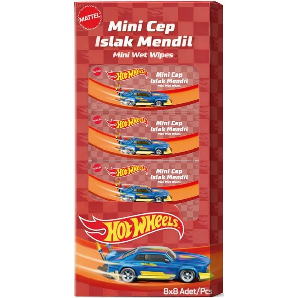 Hot Wheels Islak Mini Cep Mendili 8'li - Resim 2